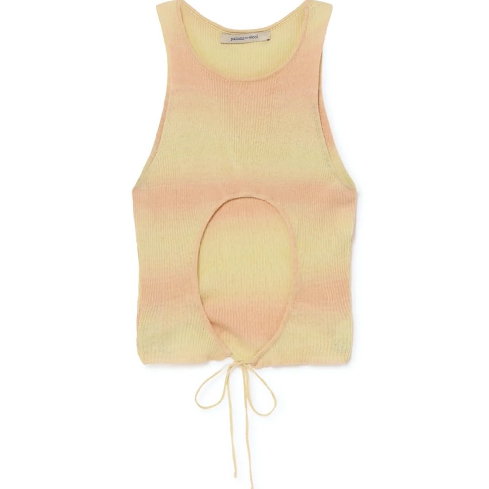 Paloma Wool Roure Yellow and Peach Knit Crop Top